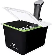 EVERIE Sous Vide Container 12 Quarts with Collapsible Hinge Lid and Sous Vide Rack and Insulation Sleeve Compatible with Anova Nano 750w and AN500-US00 1000w (KIT-12-NANO-PP)