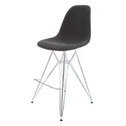 SK Designer Living | Replica Eames DSR Stool | Charcoal & Chrome