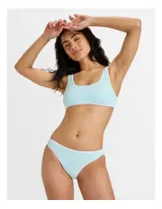 [Roxy] Beloved Rib Moderate Mid High Bikini Bottom in Blue