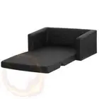 Keezi Kids Convertible Sofa 2 Seater Black PU Leather Children Couch Lounger