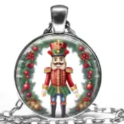Nutcracker Christmas Wreath Decoration Ballet Keepsake Gift Pendant Necklace 24"
