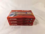 TDK CASSETTE TAPES 60 minute blank high audio output! Brand New Sealed 3 Tapes