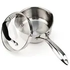 AVACRAFT Stainless Steel Saucepan Glass Lid Strainer Lid Two Side Spouts Easy