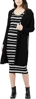 [Ripe] Women's Longline Coatigan, Black, Various Sizes