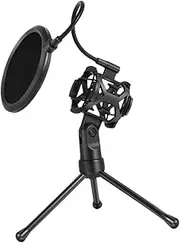 CIMAXIC Abs Desktop Microphone Stand Filter Tripod Holder for Versatile Use in Music Singing Live Streaming
