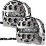 25FT Tape Measuring Stainless Steel with Double-Sided Scale, High-Visibility ...