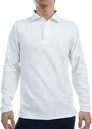 Golf ADMA475 Men's Classic Admiral Golf Tonal Big Run Panty Long Sleeve Shirt, White, LL