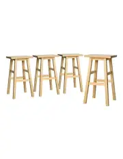 [Artiss] Kitchen Wooden Bar Stools in Nature