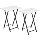 Folding TV Tray Tables, Set of 2 Stable Snack Table for Small Space, Portable...