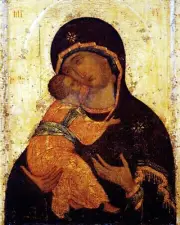 8 x 10 Virgin of Vladimir Andrei Rublev Ceramic Mural Backsplash Bath Tile 3671