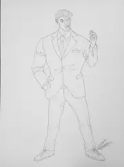Two Face 11x17 ORIGINAL PEN & INK ILLUSTRATION By Luke Kororolowicz
