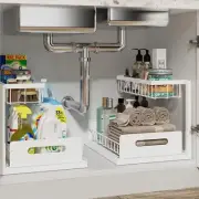Under Sink Organizer, Pull Out Cabinet Organizer 2 Tier Slide Out Sink Shelf ...