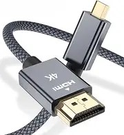 Elebase Micro HDMI Cable 10 FT,4K 60Hz Micro HDMI Type D Cord Compatible for Raspberry Pi 4 4b,GoPro Black Hero 7 6 5 4,Sony Camera A6000 A6300,Nikon B500,Lenovo Yoga 3 Pro 710,Canon
