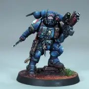 Painted Ultramarine Lieutenant in Phobos Armour Miniature Captain Warhammer 40k