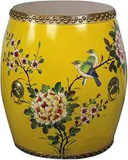 Chinese Traditional Craft Bedside Table, Creative Painting Drum Stool, Leather Drum, Shoe Stool at The Door, Table Stool Sofa Stool,C