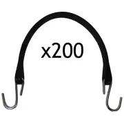 200 15" HD Rubber Tarp Straps Flatbed Bungee Tarp Tie-Downs Tire Chain Tensioner