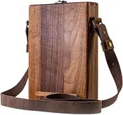 [Generic] Writers Messenger Wood Box, A5 Wood Storage Box, Briefcase Art Supplies Storage Bag, Painting Tool and Brush Storage Wood Box, Creative Shoulder Bag for Outdoor Sketching Drawing Painting Writing
