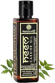 HerbtoniQ Organic Neem (Azadirachta indica) Cold Pressed Carrier Oil for Moisturizing, Healing, Dry Skin, Nail, Intensive Hair Care (100ml, 3.38 fl oz)