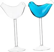 OFFSCH 2Pcs Bird Cups Elegant Cocktail Goblets Transparent Drink Holders for Home Bar Restaurant Use Unique Design for Special Occasions