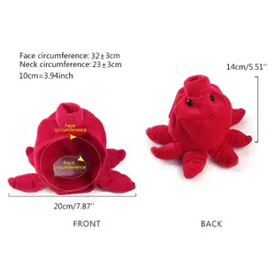 Ao for Cat 有趣的帽子可愛的紅色章魚形狀設計柔軟舒適的寵物帽子