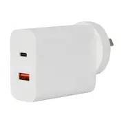 45W USB-C and 12W USB-A 2 Port Wall Charger - White