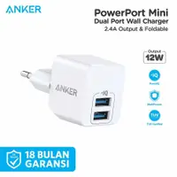 在飛比找蝦皮購物優惠-壁式充電器 Anker Powerport 迷你雙端口白色 