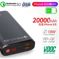 在飛比找蝦皮購物優惠-【現貨當天出】18W快充 行動電源 20000mAh PD快