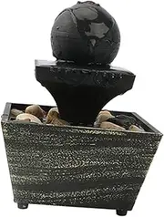 QUMIIRITY Water Basin Decoration Decorations Pet Plant Decor Solar Water Fountain Indoor Artificial Water Dispenser Bonsai Tree Tabletop Fountains Faux Pots Succulent Black Abs