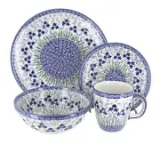 Blue Rose Polish Pottery Brienna 16 Piece Dinnerware Set