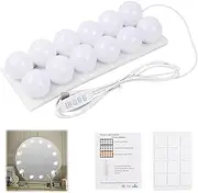 Jinlaili Mirror Light, 12 Dimmable Bulbs Hollywood Style LED Light, Makeup Lamps and 3 Colors 9 Brightness Levels, Dimmable Lamp for Makeup Mirror and Dressing Table