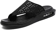 [JSMY] Open Toe Slide Slippers Men's Sandals Flip-Flops Sandals Outdoor and Indoor Lightweight Shoes Non-Slip Beach Shoes Fashion Casual Soft Bottom（Black） Soft Sandals (Color : A, Size : 41 Yards)