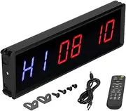 Portable Gym Timer, LED Interval Timer, 5 Functions Wall Mounted Gym Timer, Clear Gym Workout Count Down Up Clock Stopwatch for Home Gym Fitness, Fitness Exercising