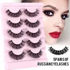 Fluffy Fake Eyelashes Russian Strip Lashes False Eyelashes Faux Mink Lashes