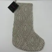 Christian Siriano Pearl, Beaded Christmas Holiday Stocking 22"