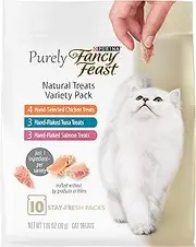Purina Fancy Feast Natural Cat Treats Variety Pack, Purely Natural - (5) 10 ct. Pouches