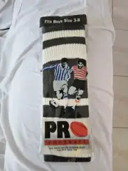 AFL BRAND NEW VINTAGE COLLINGWOOD MAGPIES COLOUR MADE IN AUST SOCKS SIZE 3-8