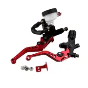 Motorcycle Brake Clutch Pump Lever Hydraulic Master Cylinder Accessories 7/8" 22mm Piston Universal Adjustable red