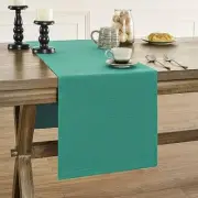 Basic Linen Style Table Runner, 14 x 48 Inch Rustic 14x48 Inch Teal Chambray