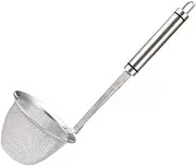 Stainless Steel Pasta Basket Mesh Spider Food Dumpling Noodle Strainer Deep Basket Fine Mesh Skimmer Kitchen Fine Sieve Mesh Strainer with Hanging Handle for Home (Silvery, One Size)