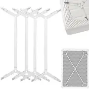 Bed Sheet Holder Straps Criss-Cross - Sheets Stays Suspenders White 4pcs