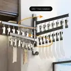 with Clips Clothes Drying Rack Wall Mounted Folding Rack Laundry