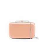 [Mach & Mach] Mach & Mach Crystal-embellished Bow Clutch ONE SIZE NEUTRALS