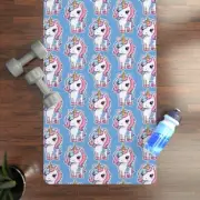 Cute Unicorn Yoga Mat, Blue