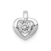 14k White Gold 1/4ct. Vibrant Real Diamond Heart Pendant