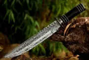 custom handmade damascus steel17.50"bowie knife RESIN handle with DAMASCUS CLIP