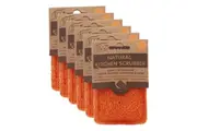 6x White Magic Eco Basics Natural Kitchen Scrubber Dirt Grim Dish Cleaner Orange