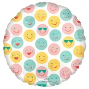 45cm Standard HX Smiley Faces Balloon
