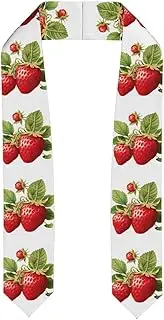 [SKKNT] Strawberry Clipart Print Graduation Shawl Stole For Academic Commencements Honor Sash Congratulations Gift