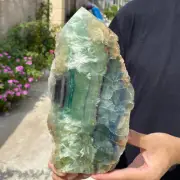 3.3lb Natural Fluorite Obelisk Quartz Crystal Wand Tower Point Healing