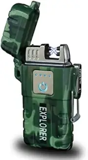 USB Rechargeable Dual Arc Plasma Lighter - Windproof Waterproof Flameless Ele...